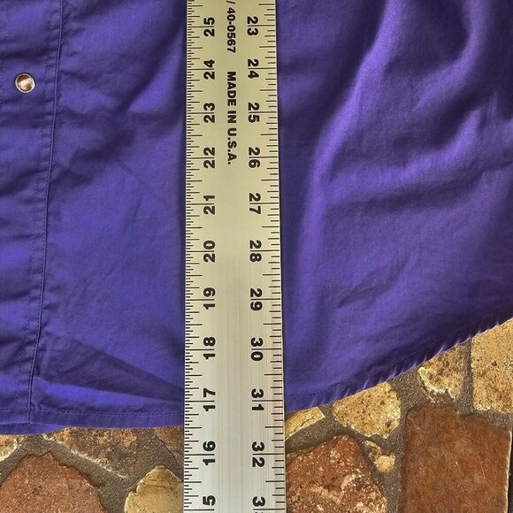 Roper Mens Purple Western Shirt 100% Cotton Long Sleeve With Snap Buttons, L - Picture 9 of 9